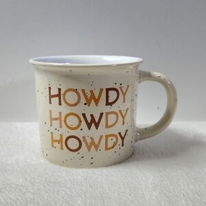 Design Clique Howdy Western Cowboy Coffee Cup Mug Brown Cream Speckled 12 Oz